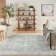 Nourison Astra Machine Washable 7' x 9' Teal Beige Area Rug