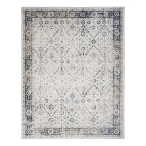 Nourison Astra Machine Washable 7' x 9' Ivory Blue Area Rug