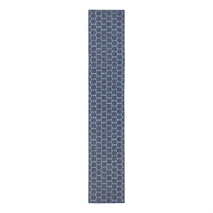 Nourison Reversible Ind/Outd 10' Runner Blue Area Rug
