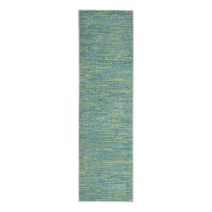 Nourison Essentials 20' Runner Blue Green Area Rug
