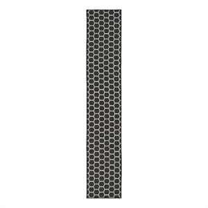 Nourison Reversible Ind/Outd 12' Runner Black Area Rug