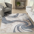 Nourison Home Astra Machine Washable 4' x 6' Ivory Blue   Area Rug