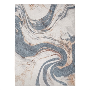 Nourison Home Astra Machine Washable 4' x 6' Ivory Blue   Area Rug