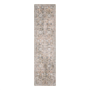Nourison Home Astra Machine Washable 8' Runner Silver Taupe   Area Rug