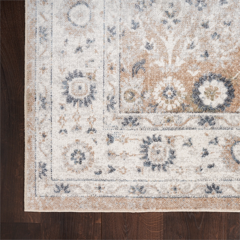 Nourison Home Astra Machine Washable 6' Runner Silver Taupe   Area Rug