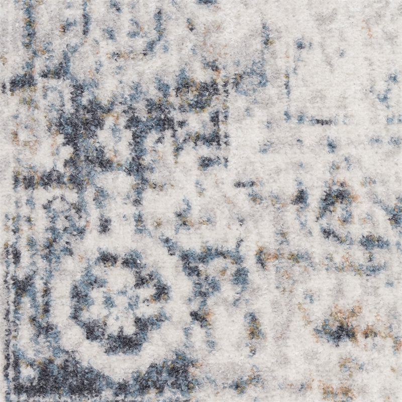 Nourison Home Astra Machine Washable 4' x 6' Ivory Blue   Area Rug