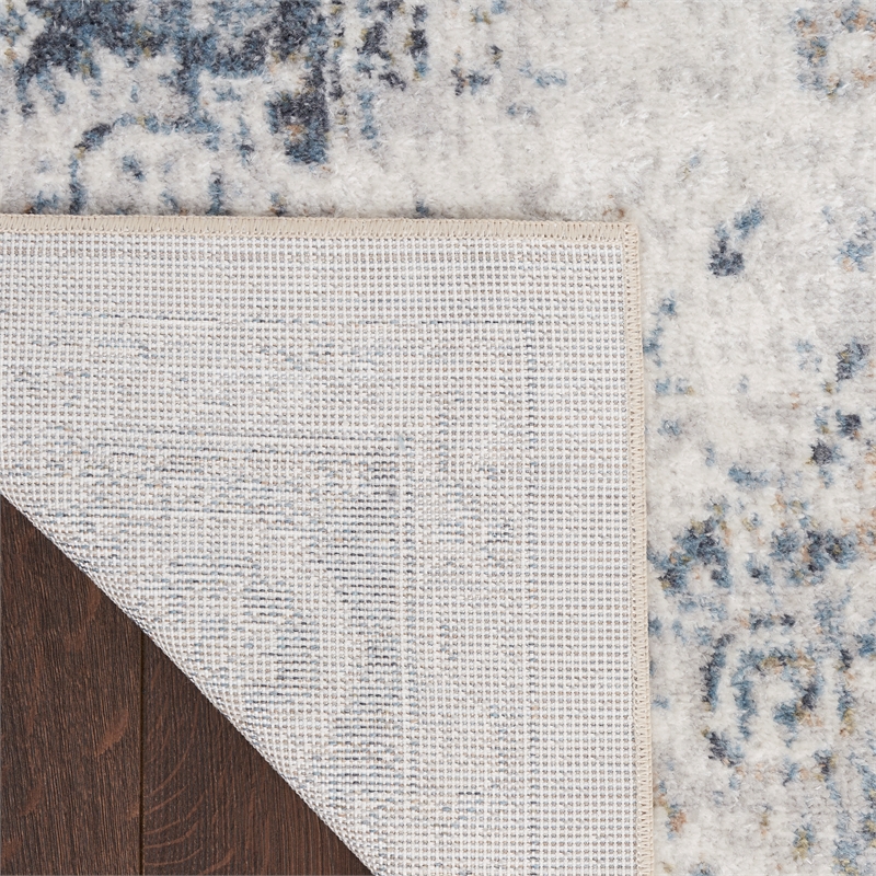 Nourison Home Astra Machine Washable 4' x 6' Ivory Blue   Area Rug