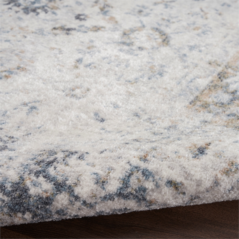 Nourison Home Astra Machine Washable 4' x 6' Ivory Blue   Area Rug