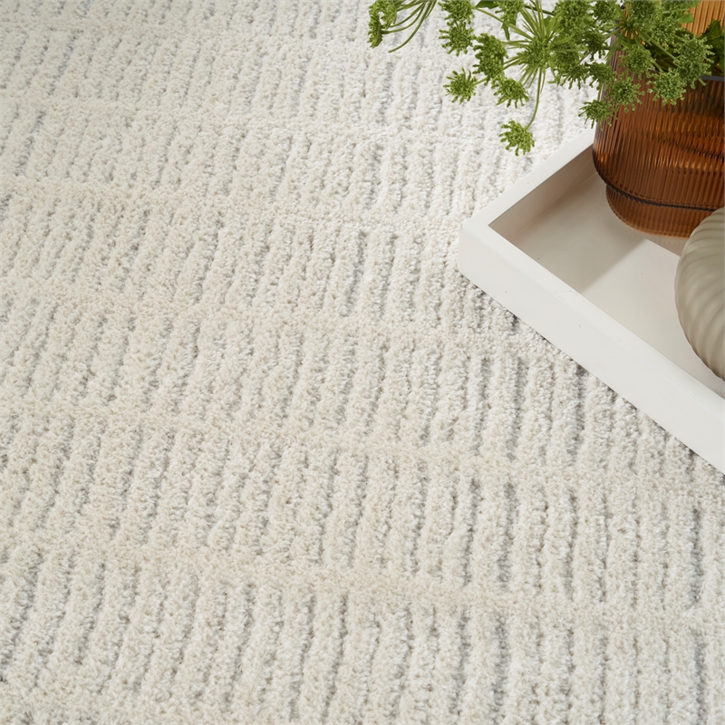 Nourison Home Cozy Modern 7' x 9' Ivory Grey   Area Rug