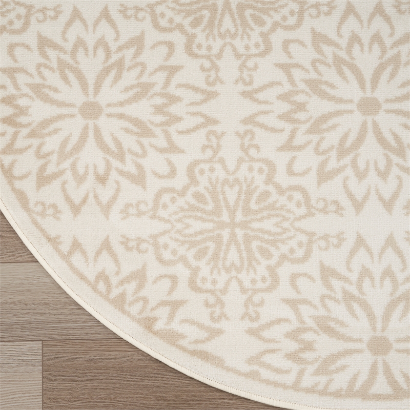 Nourison Home Jubilant 8' x Round Ivory Beige   Area Rug