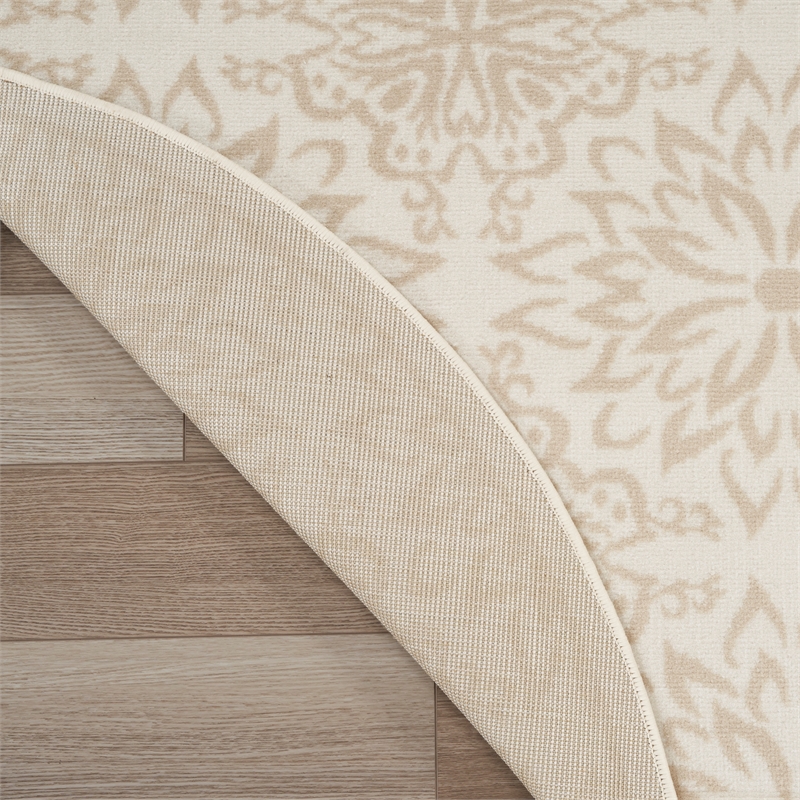 Nourison Home Jubilant 8' x Round Ivory Beige   Area Rug
