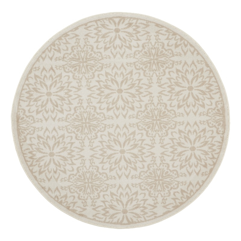 Nourison Home Jubilant 8' x Round Ivory Beige   Area Rug