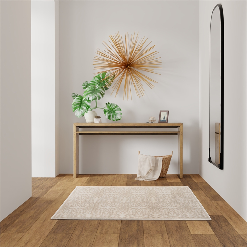 Nourison Home Jubilant 3' x 5' Ivory Beige   Area Rug
