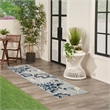 Nourison Home Aloha 6' Runner Blue Grey   Area Rug