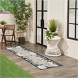 Nourison Home Aloha 6' Runner Blue Grey   Area Rug