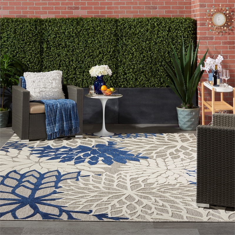 Nourison Home Aloha 9' x 12' Ivory Navy   Area Rug