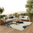 Nourison Home Aloha 9' x 12' Ivory Navy   Area Rug