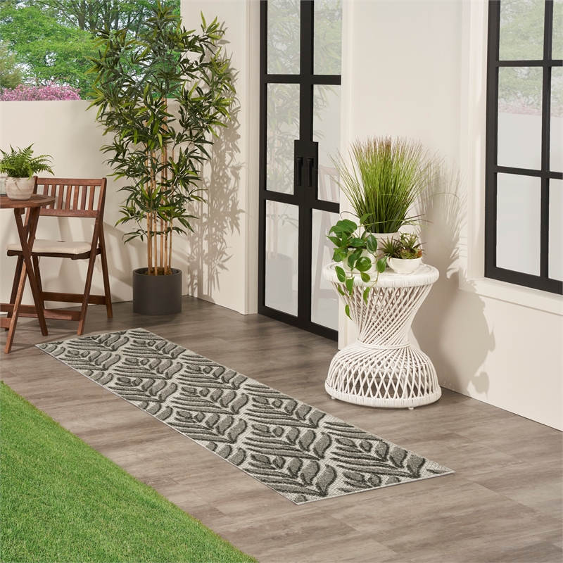 Nourison Home Aloha 6' Runner Charcoal   Area Rug