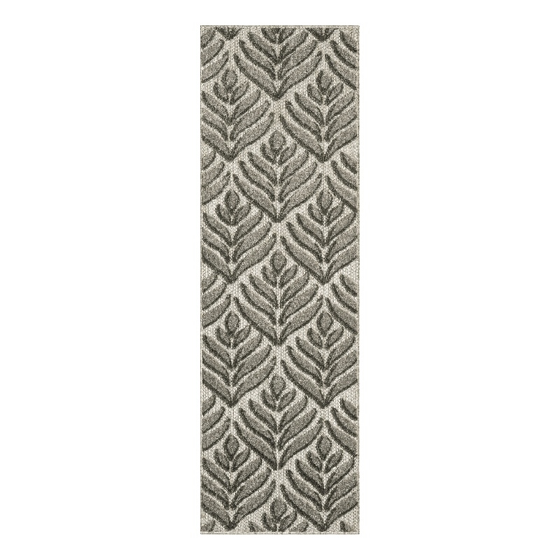 Nourison Home Aloha 6' Runner Charcoal   Area Rug