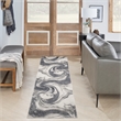 Nourison Home Astra Machine Washable 6' Runner Ivory Grey   Area Rug
