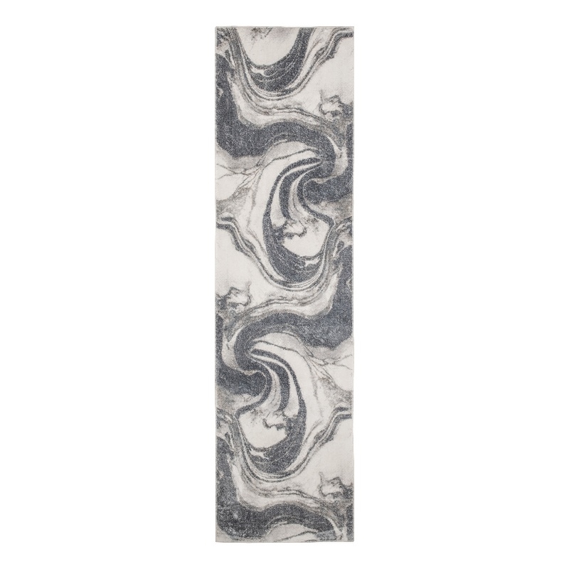 Nourison Home Astra Machine Washable 6' Runner Ivory Grey   Area Rug