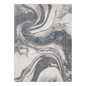 Nourison Home Astra Machine Washable 4' x 6' Ivory Grey   Area Rug