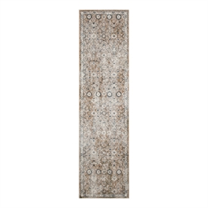 Nourison Home Astra Machine Washable 8' Runner Gold Grey   Area Rug