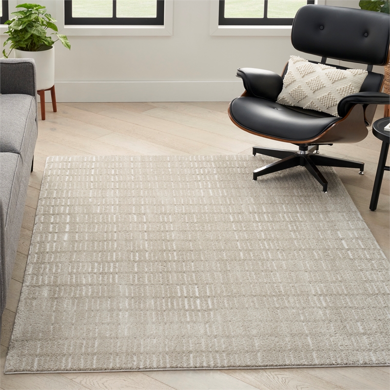 Nourison Home Cozy Modern 7' x 9' Grey Ivory   Area Rug