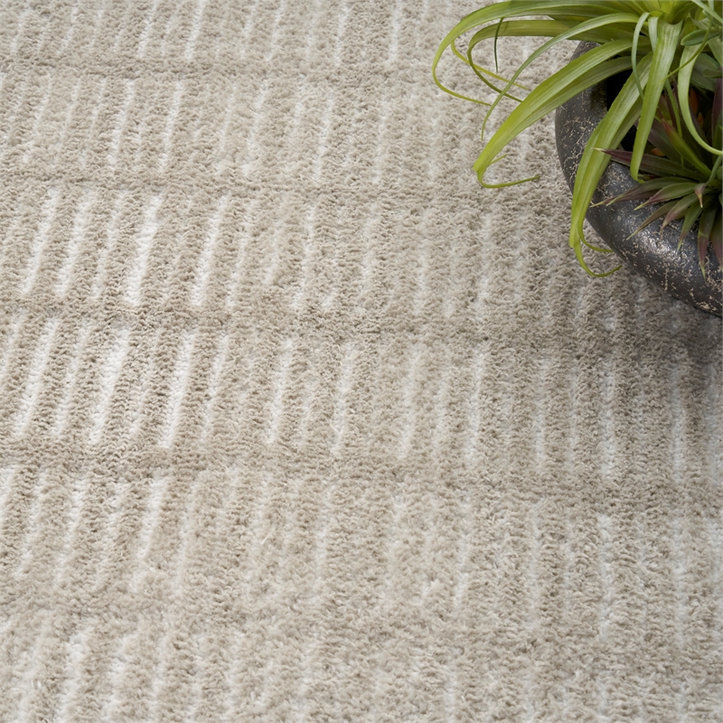 Nourison Home Cozy Modern 7' x 9' Grey Ivory   Area Rug