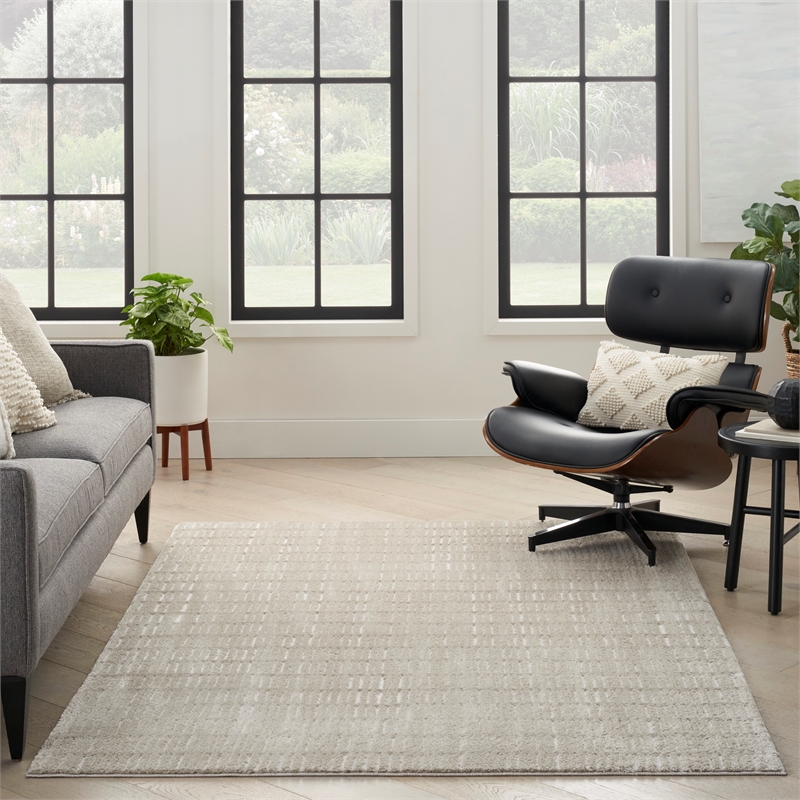 Nourison Home Cozy Modern 7' x 9' Grey Ivory   Area Rug