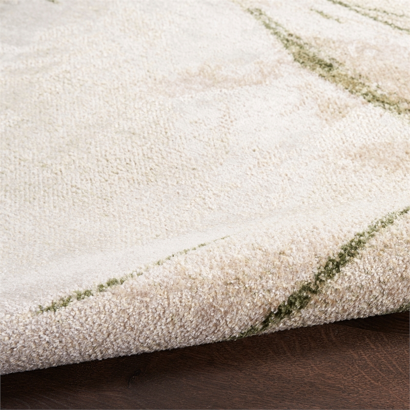 Nourison Home Astra Machine Washable 4' x 6' Beige Green   Area Rug