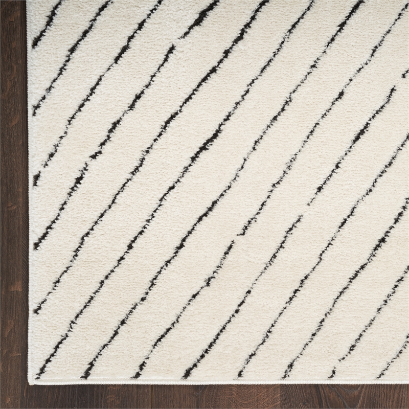 Nourison Home Cozy Modern 7' x 9' Ivory Black   Area Rug