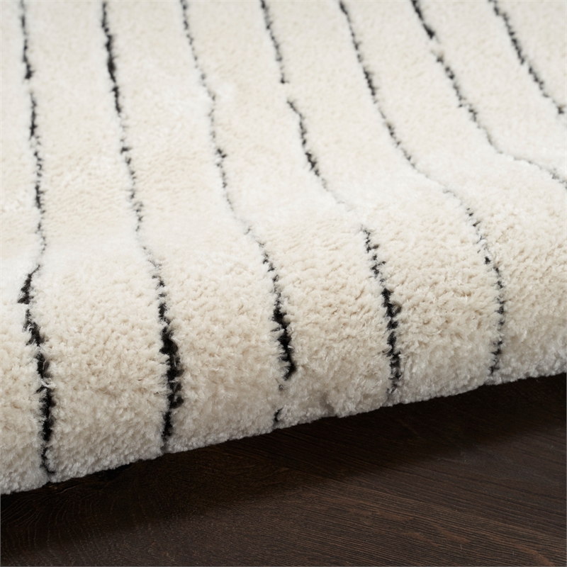 Nourison Home Cozy Modern 7' x 9' Ivory Black   Area Rug