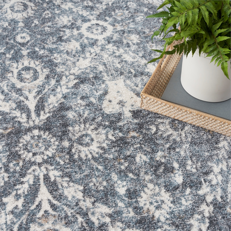Nourison Home Astra Machine Washable 4' x 6' Dark Blue   Area Rug