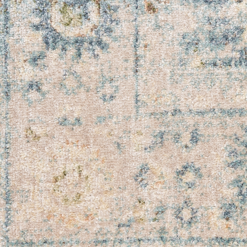 Nourison Home Astra Machine Washable 4' x 6' Teal Beige   Area Rug