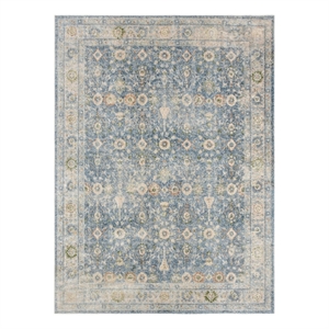 Nourison Home Astra Machine Washable 4' x 6' Teal Beige   Area Rug