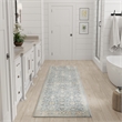 Nourison Home Astra Machine Washable 8' Runner Teal Beige   Area Rug