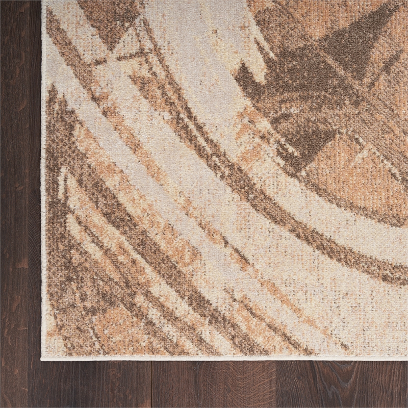 Nourison Home Astra Machine Washable 4' x 6' Beige   Area Rug