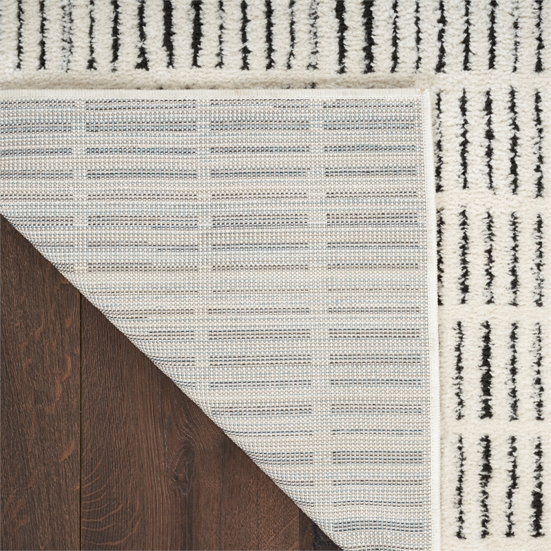 Nourison Home Cozy Modern 9' x 12' Ivory Black   Area Rug