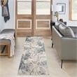 Nourison Home Astra Machine Washable 8' Runner Silver Blue   Area Rug