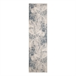 Nourison Home Astra Machine Washable 8' Runner Silver Blue   Area Rug