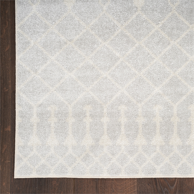 Nourison Astra Machine Washable 10' x 14' Gray Fabric Area Rug