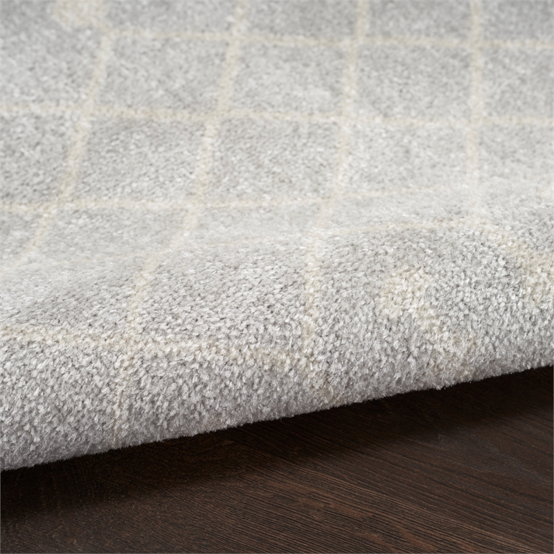Nourison Astra Machine Washable 10' x 14' Gray Fabric Area Rug