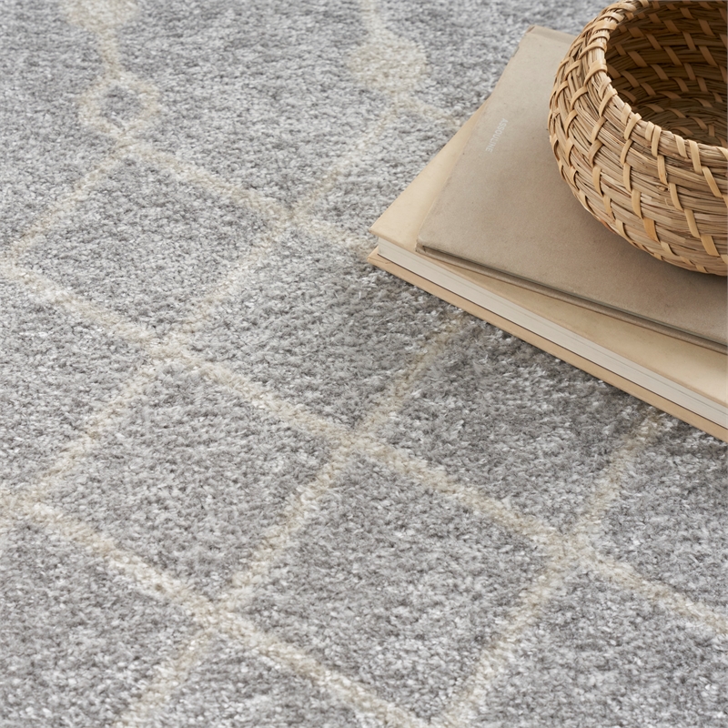 Nourison Astra Machine Washable 10' x 14' Gray Fabric Area Rug