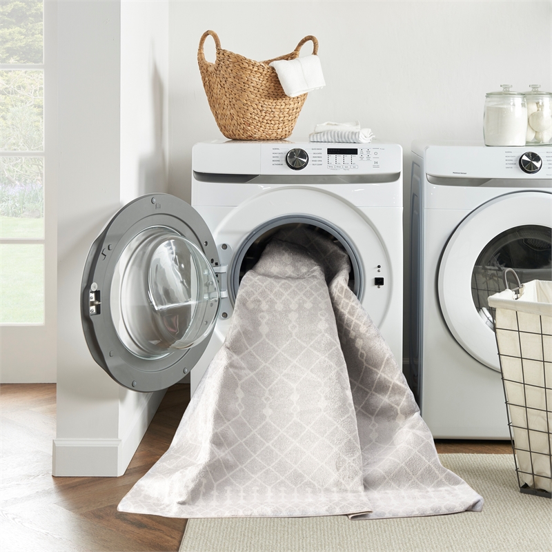 Nourison Astra Machine Washable 10' x 14' Gray Fabric Area Rug