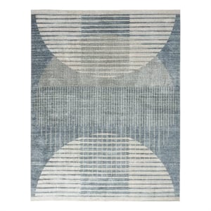 Nourison Astra Machine Washable 9' x 12' Blue Fabric Area Rug