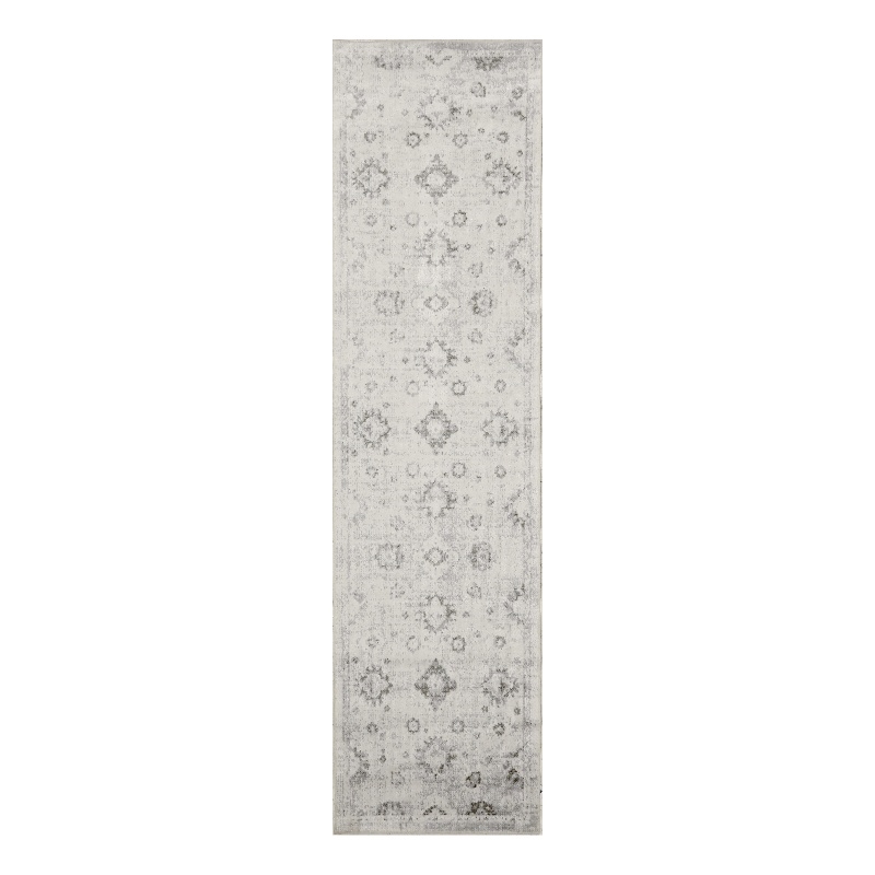 Nourison Astra Machine Washable 6' Runner Ivory  Fabric Area Rug