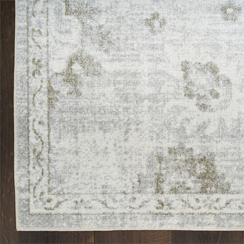 Nourison Astra Machine Washable 4' x 6' Ivory  Fabric Area Rug