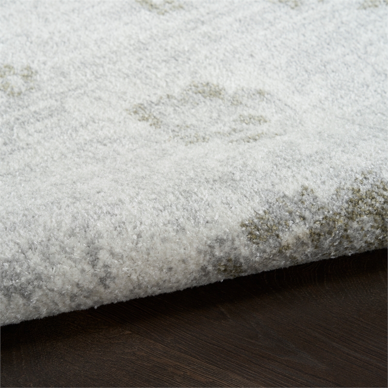 Nourison Astra Machine Washable 4' x 6' Ivory  Fabric Area Rug