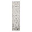 Nourison Astra Machine Washable 8' Runner Ivory  Fabric Area Rug